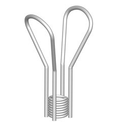DOUBLE FLARED COIL LOOP 1-1/2''X12-1/2'' PLATED