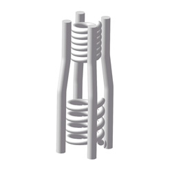 EXPANDED COIL 1-1/4''X5-1/2'' W/ 4 STRUTS PLATED