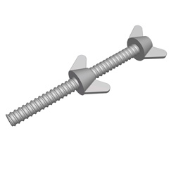 3/8" COIL THREAD WING NUT & BOLT ASSEMBLY